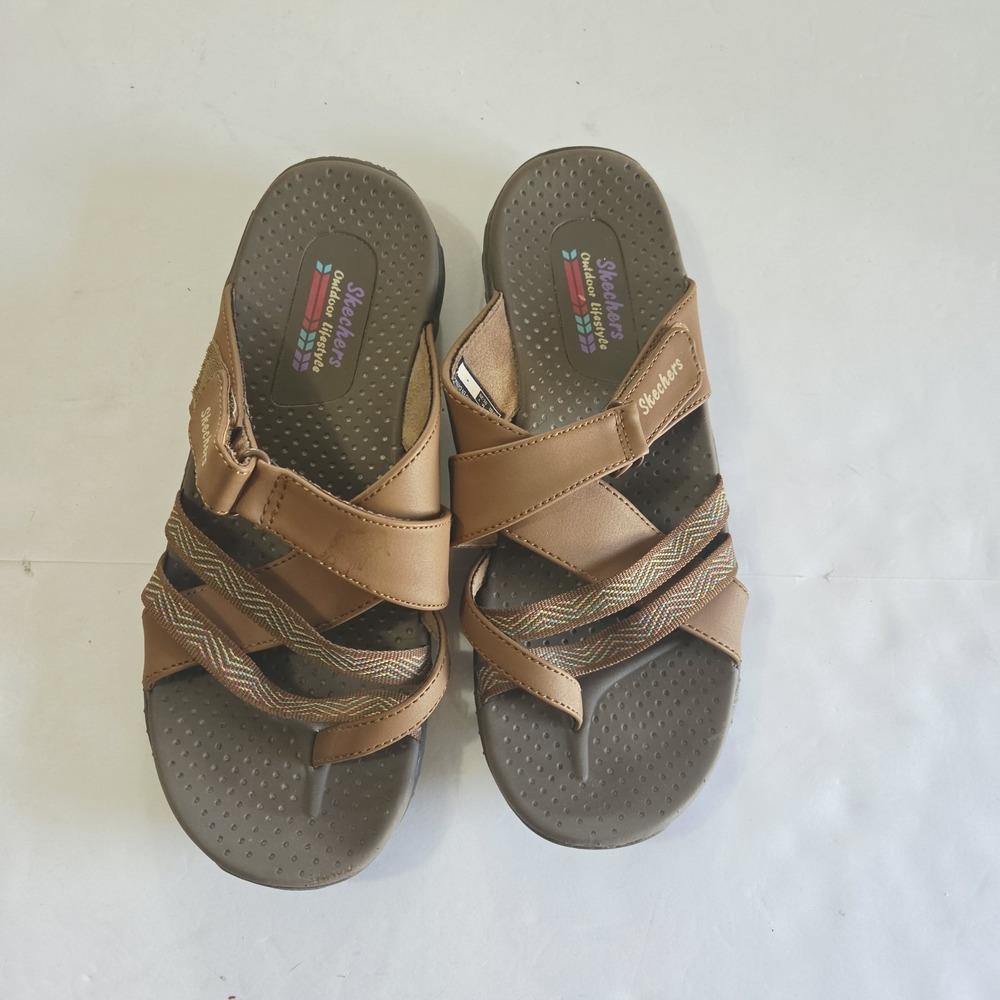 Skechers Outdoor Lifestyle Sandals Brown Women's Size 8 Adjustable Strap - Picture 2 of 5